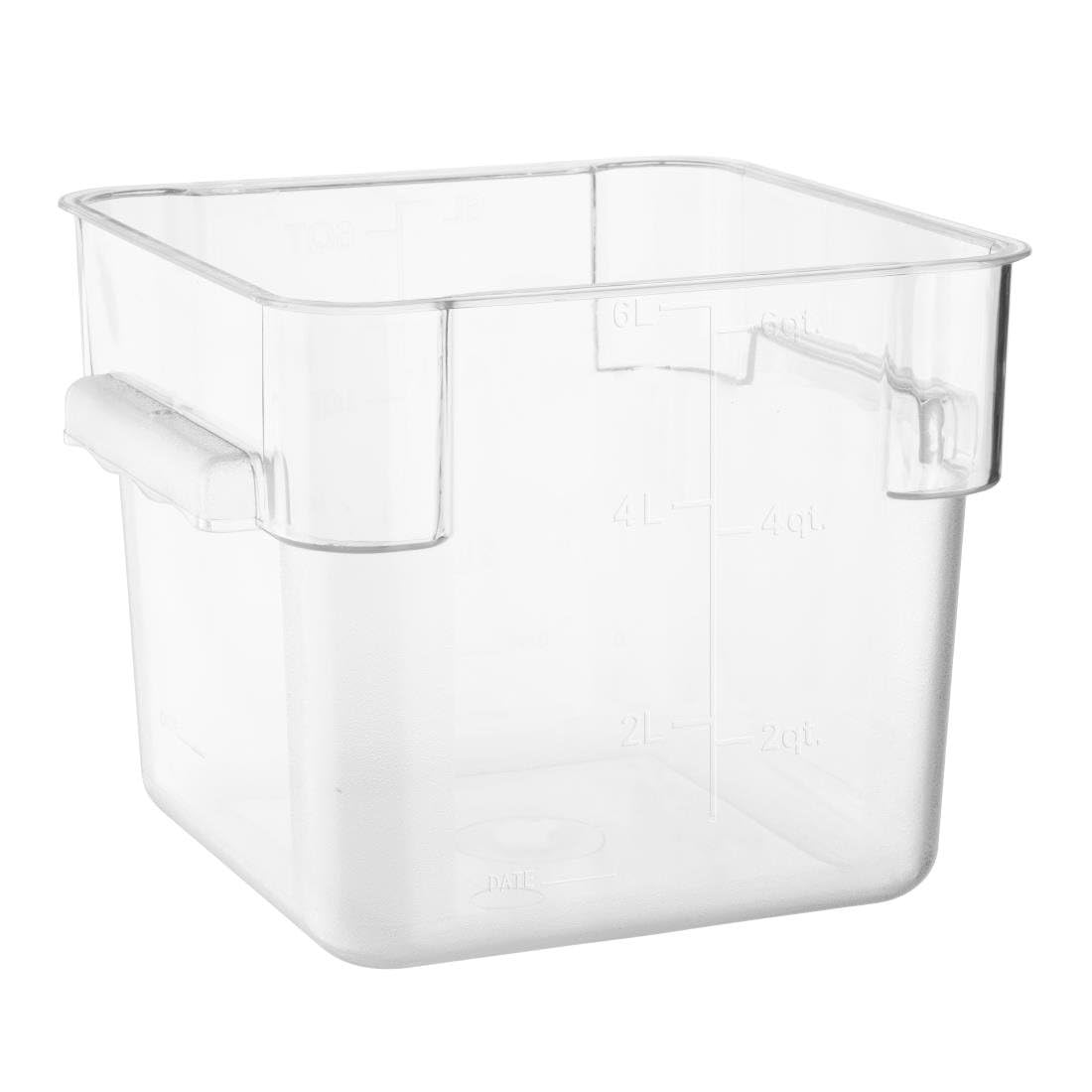 Boîte de rangement carrée Vogue Hygiplas en polycarbonate incassable de 5,5 l