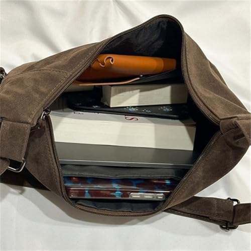 Faux Suede Crescent Bag Crossbody Purse for Women Large Slouchy Suede Shoulder Bags Tote Handbag Travel Work Hobo Purses4