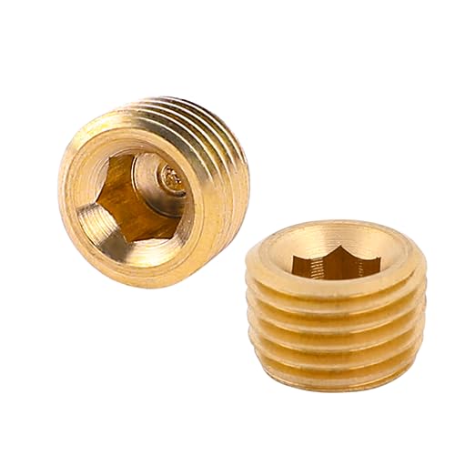 Sliverdew 554308_1_YASRHLAP 10 Pcs 1/4 Inch Npt Male Pipe Plug Fitting Set Brass Hex Counter Sunk Pipe Plug thumb #6