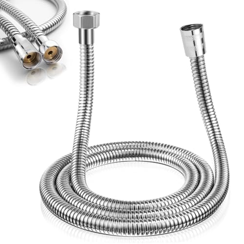 1.5M Flexo Ducha de Acero Inoxidable,Manguera De Ducha,Cable Ducha,Interfaz Universal Estándar (G1/2'), Flexo de Ducha Flexible y Resistente a La Torsión, para La Mayoría de Los Accesorios de Ducha