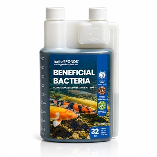 HALF OFF PONDS Beneficial Bacteria Pond Treatment, 32 oz – Helps Clear Water, Supports Biological Filtration - Safe for Fish & Plants