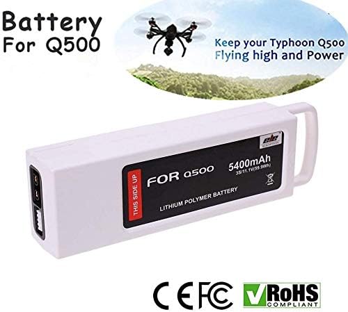 Miniatura 2 de Beacon Pet 3S 5400mAh 11.1V 5C LiPO Baterías de repuesto compatibles con Yuneec Q500 Q500+ Q500 4K Typhoon G RC Quadcopter (paquete de 2)