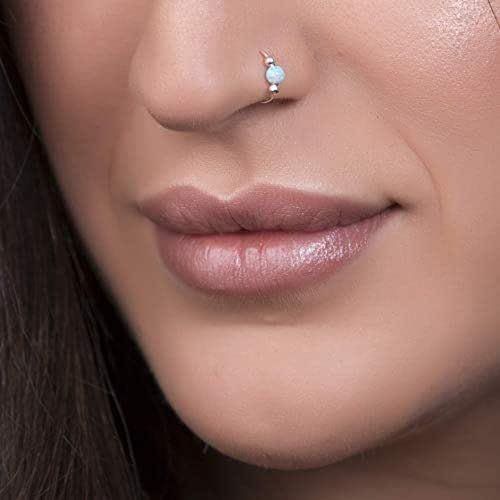JFORYOU 20G Nose Studs Nose Rings Hoop Surgical Steel CZ Opal Nose Rings Piercings Hoop Jewelry Various Style and Color - Image 5