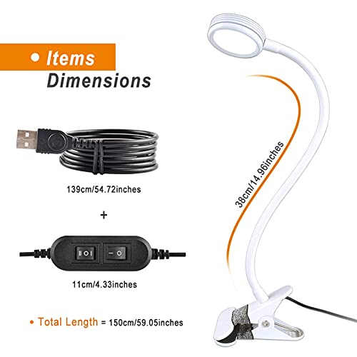 Lepower Clip On Light / Book Light / Reading Light With 2 Color Changeable/ Night Light Clip On For Desk, Bed Headboard And Computers (White) #TOP7