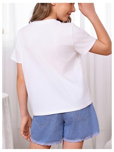 Image of WDIRARA Girl's Leopard Graphic T Shirt Crew Neck Short Sleeve Tee Shirts Cute Tops