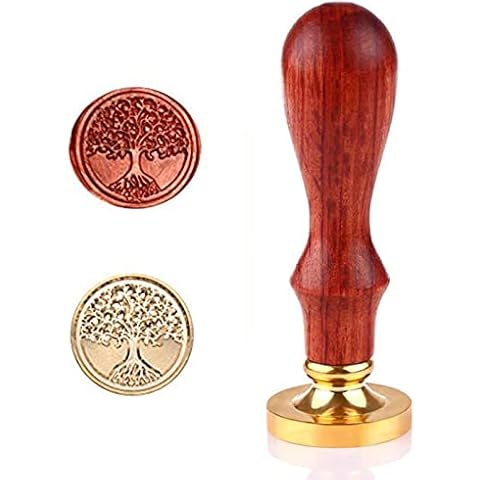 Tree of Life Wax Seal Stamp, Retro Wood Stamp Classic Initial Wax Seal Stamp with Handle, Great for Embellishment of Envelopes, Invitations, Greeting Cards, etc Cover