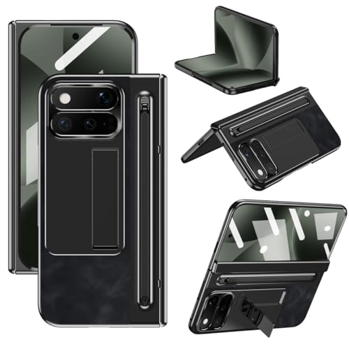 Leather Hinged Case Compatible with Google Pixel 11 Pro Fold,Rugged Cover Shockproof Hard Full-Body Protective Phone Case with S