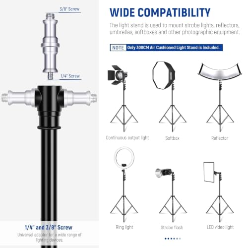 Image of Heavy Duty Photography Light Stand Adjustable Studio Tripod Stand for Ring Light Softbox Flash LED Light Reflector Camera Equipment Black