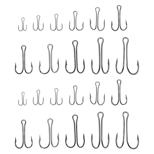 SG Store Doppel-Angelhaken #1-#3/0, Hartstahl, Doppelhaken, scharfer offener Schaft, Widerhaken für Salzwasser, Süßwasser, 55 Stück SG Store Doppel-Angelhaken #1-#3/0, Hartstahl, Doppelhaken, scharfer offener Schaft, Widerhaken für Salzwasser, Süßwasser, 55 Stück