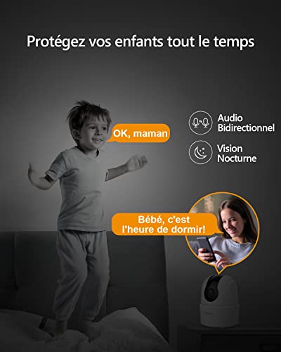 imou 2022 version caméra surveillance wifi intérieure caméra 360° connectée smartphone 1080p avec détection humaine ai suivi intelligent sirène audio bidirectionnel compatible alexa pour bébé/animaux