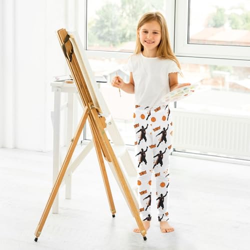 ALAZA Girls' Leggings Children's Yoga Pants Skinny Printed Dance Basketball Shooting Comfortable 4T4