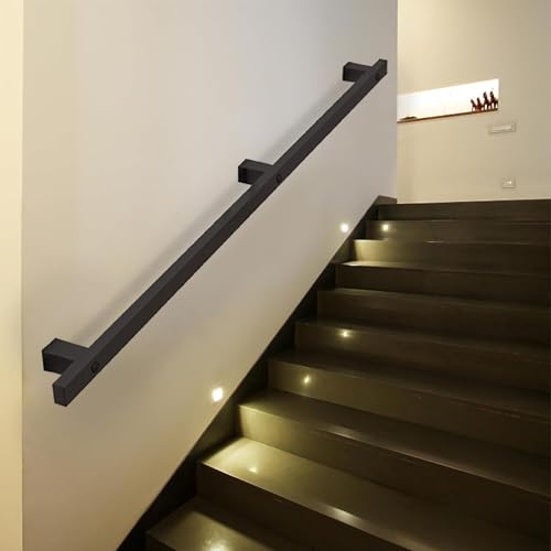 Kit de rampe d'escalier design noir en fer forgé industriel épuré - 2