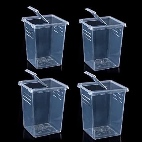 4 Pcs Insect Spider Terrariums Breeding Box Hatching Container Small Reptile Arboreal Spider Mantis Scorpion Centipede Acrylic Breeding Box Cover