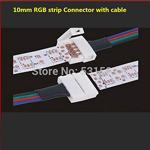Gimax Wholesale 100PCS 10mm RGB strip Connector with cable/ 5050 RGB led strip connector