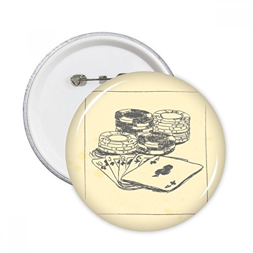 Badge rond Poker Chip noir pour personnaliser un vêtement basique