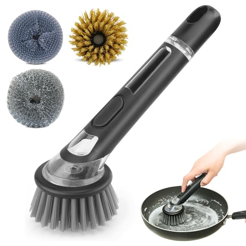 STARLUXE® - Cepillo Fregar Platos con 4 Cabezales - Cepillo para Fregar Platos y Todo Tipo de vajilla - Cepillo...