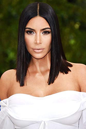 Black Lace Wig Silky Straight Synthetic Lace Front Wig for Black Women Shoulder Length Hair Natural Looking Black Wig Middle Part Hair Heat Resistant Replacement Full Wig