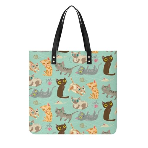 Tote bag de voyage imprimé chats divers le grand sac shopper de vos escapades