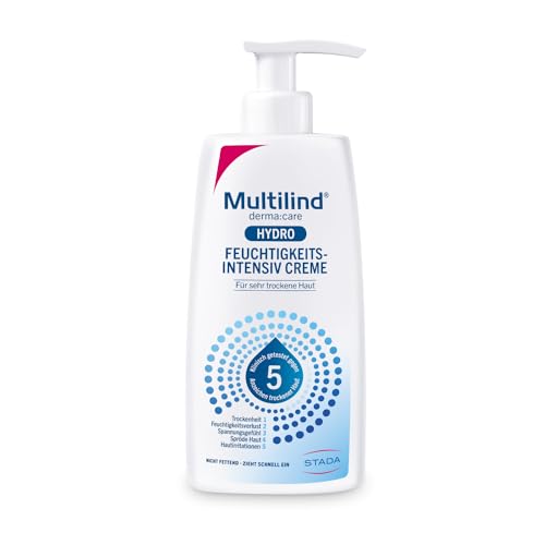 Multilind Derma:care Hyro Feuchtigkeits Intensiv Creme - Klinisch getestete Pflege gegen trockene Haut Vegan Frei von Paraffinen Silikonen & Parabenen 250 ml