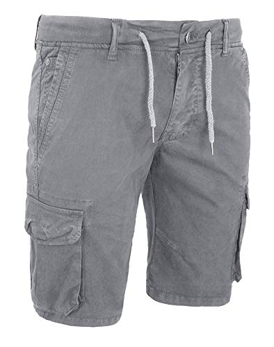 Pantalon court homme cargo bleu denim à grandes poches