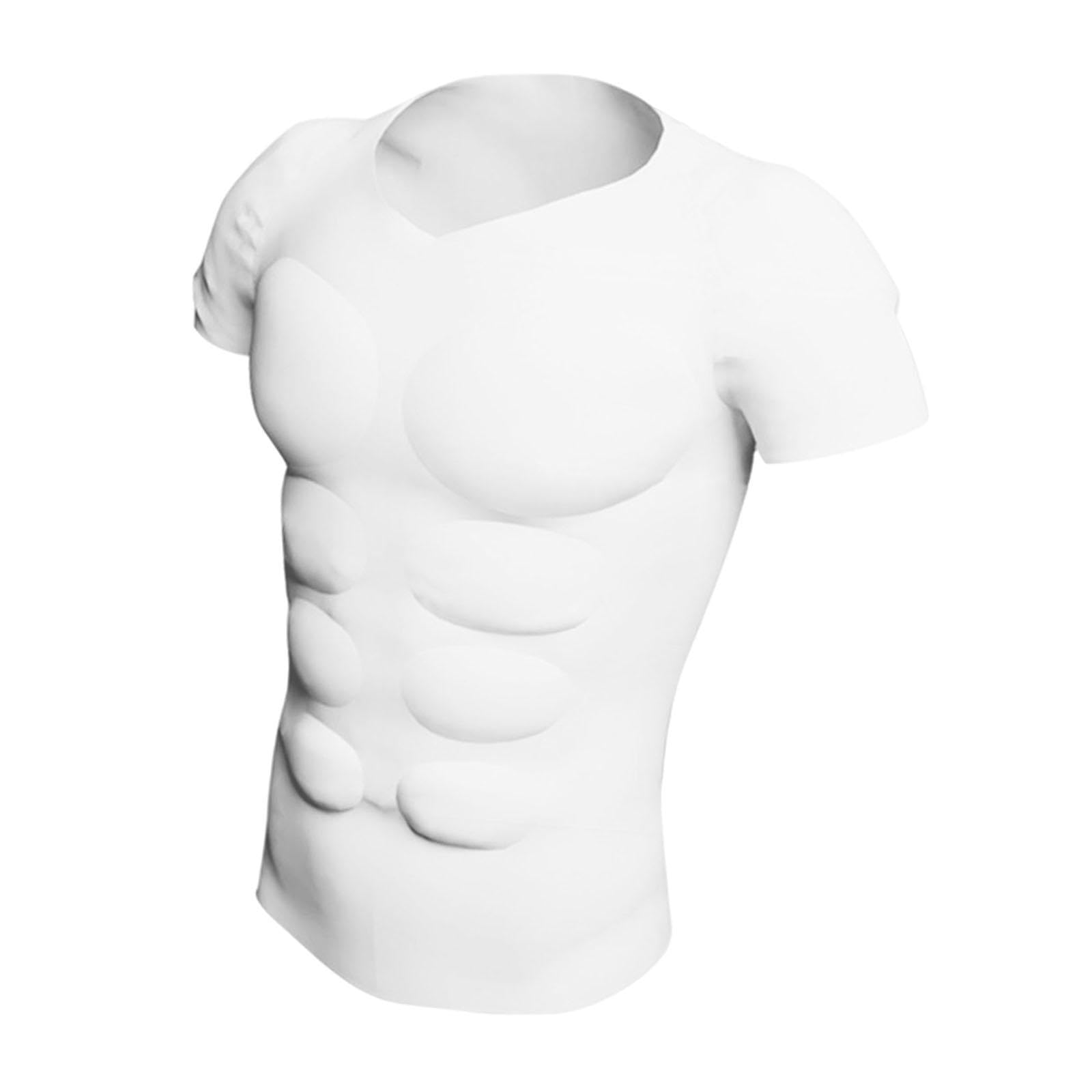 T-shirt Rembourré pour Adultes, Faux Torse Gainant, Style Bodybuilder, Haut Confortable En Nylon avec Imitation de Muscles, Idéal pour Les Soirées à T
