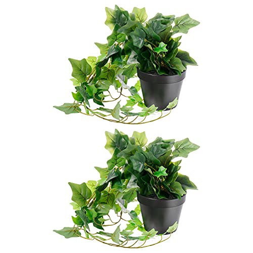 Ikea FEJKA - Planta artificial en maceta, hiedra de hojas colgante/arrastrada, cuelga sobre un estante o escritorio, 69 cm de largo, juego de 2