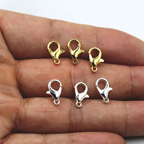 120 Pieces Stainless Steel Lobster Claw Clasps, Pincute Silver & Gold Bracelet Necklace Clasps, Lobster Claw Clasps For Diy Jewelry Findings Making (12X7Mm) #TOP3