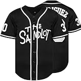 The Sandlot Benny The Jet Rodriguez Michael Squints Palledorous Alan Yeah-Yeah McClennan Bel Air 3D Print Baseball Jersey (X-Large, 30-Black)