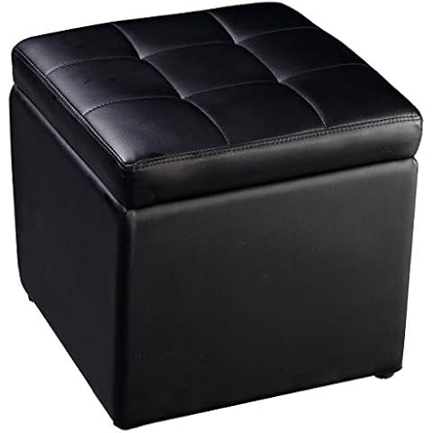 COSTWAY Sitzhocker mit Stauraum, Sitzwürfel aus PU Cover