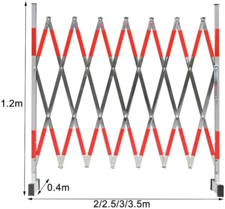 Stainless Steel Expandable Safety Barrier - Portable Retractable Fence for Playground, Park, Hotel, Garage, School, Mall | Durable Metal Barricade (2x0.4x1.2 m) - Child Safety, Easy Setup