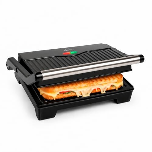 Jata Jegr1107 - Grill Eléctrico De Asar Doble 1000w, Sandwichera Y Grill 180 , Placas Antiadherentes Sin Pfoa, Apertura Total, Grill Para Carne, Pescado Y Paninis
