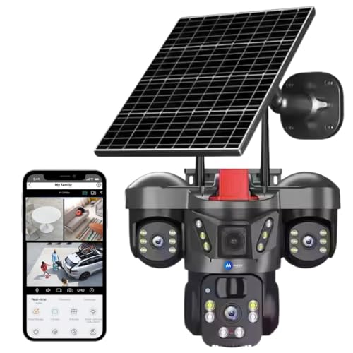 Image of Maizic Smarthome Trion Solar 4G SIM CCTV Camera 5MP*3 (Triple Lens) Outdoor Security Camera | 3 Screen View, Color Night Vision, Two-Way Audio, AI Human Motion Detection