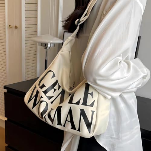 Gentle Woman Tote Bag Canvas Handbags Shoulder Bag with Adjustable Strap Zipper Compartment Office Travel Essentials2