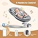 Baby Swings for Infants - Exclusive App & Bluetooth Function, Electric Baby Swing with 5 Point Harness & 5 Sway Speeds, 10 Preset Lullabies, Portable Infant Swing for Indoor/Outdoor (Light Gray)