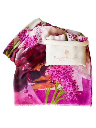 Adoration Prayer Scarf - Large, Lightweight Prayerfully Designed Bible Verse Shawl, 35