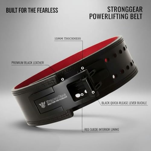 Image of 13MM Adjustable Lever Belt for Man and Women, Crafetd from Heavy Duty Genuine Leather with Heavy Duty Buckle, Professional Weight Lifting Belt.