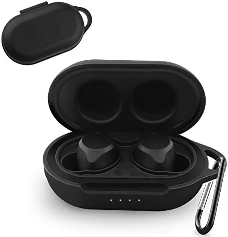 Portable Silicone Case for Beats Powerbeats Pro 2019，Anti-Lost & Shockproof Easy Carrying Protective Case with Keychain (Black)