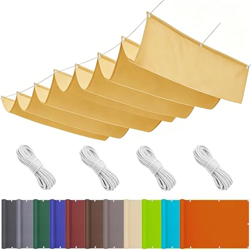 Toile d'ombrage rétractable anti-UV vélum polyester imperméable oeillets - 2