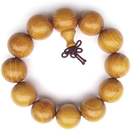 Tibetan Buddhist Yellow Gold Sandalwood Beads Prayer Mala Wood Bracelet