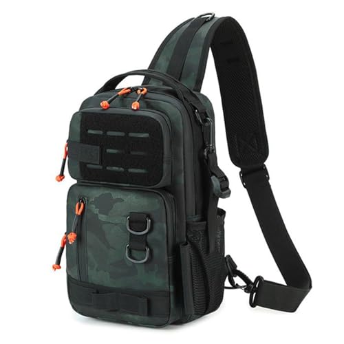 Generico Bolsa de - Bolsas de honda para hombres, hombres de la mochila de viaje, arnés ajustable cómodo con diseño impermeable y resistente a la intemperie para cebos, carretes, equipo, re, Verde