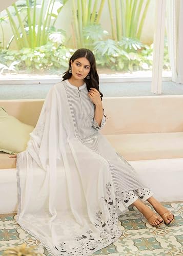 Image of Pistaa's women Cotton Striped Straight salwar Suit Set