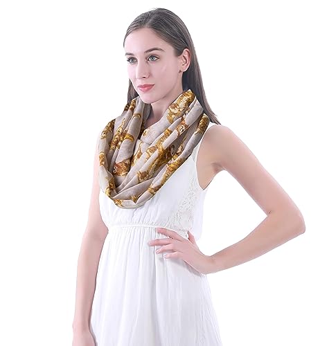 Lina & Lily Golden Retriever Dog Print Women's Infinity Loop Scarf Lightweight3