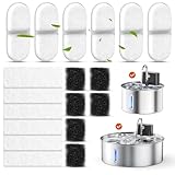 CityFlee Cat Water Fountain Filter Replacement,18 Pcs(6 Carbon+ 6 Sponge+ 6 Cotton) for Pets Automatic Water Dispenser for Dogs, Compatible with 2.2L/3L/3.2L/3.5L/12L Stainless Steel Cat Fountains