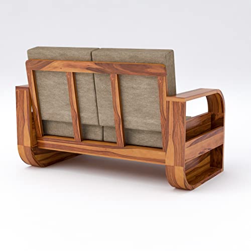 Image of Douceur Furnitures Solid Sheesham Wood 2 Seater Sofas | Two Seater Sofa for Living Room, Cafe, Office | (Design-7)