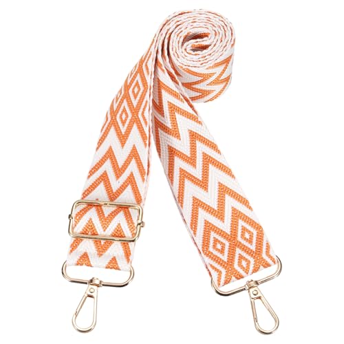 Image of PATIKIL 55in Purse Straps Replacement Crossbody, Bag Straps Crossbody Universal Adjustable Canvas Bohemian for Purses Handbags Guitar, Orange