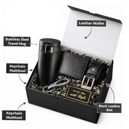 Image of Yadava Gift for Man - Leather Wallet & Belt Combo
