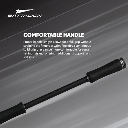 Image of Battalion Viper 2 Piece Hi-Modulus Carbon Fibre Spinning Fishing Rod (210cm) Black Fishing Rod | Esay to Handle | Best Experience for Fishing
