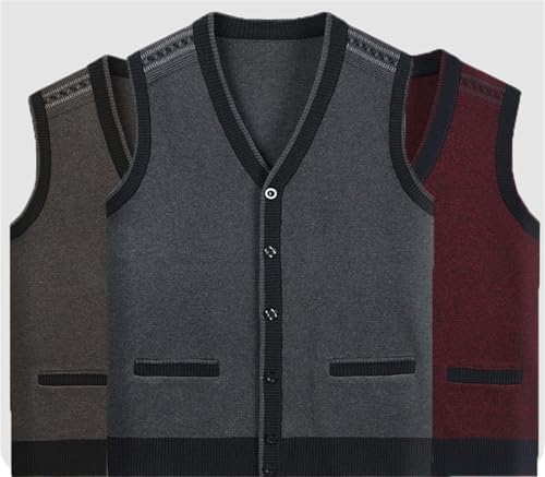 Mens Sweater Vest Button Up with Pockets Sweater Vest, V Neck Button Down Sleeveless Cardigan Vest2