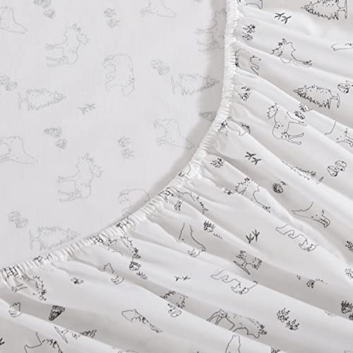Image of Eddie Bauer - Queen Sheet Set with Fitted Sheet & Pillowcases, 100% Cotton Percale Bedding, Crisp & Cool, Deep Pocket, Animal Tracks