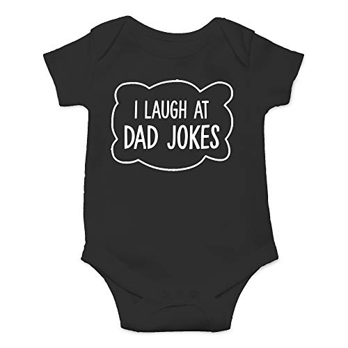 Image of CBTwear I Laugh at Dad Joke - Baby Clothes - Funny Newborn Bodysuit Outfits for Boys and Girls